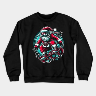 santa playing skateboard t-shirt Crewneck Sweatshirt